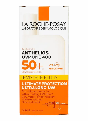 La Roche-Posay Anthelios UVMune 400 Invisible Fluid SPF50+Sunscreen.