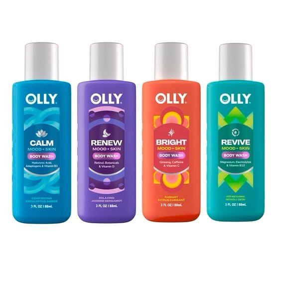 OLLY Mood + Skin Body Wash bottles