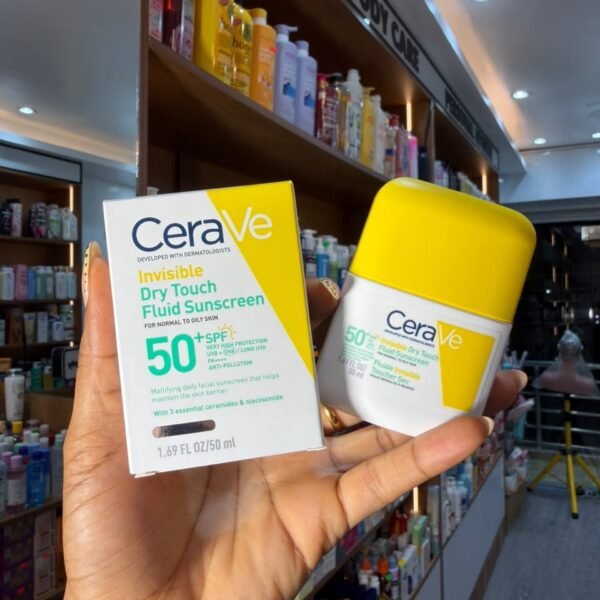 Cerave invisible dry touch fluid sunscreen.